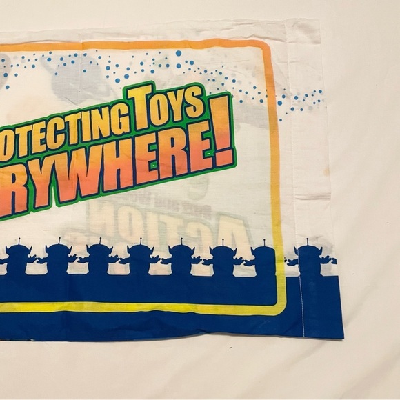 Vintage Toy Story Buzz & Woody Pillowcase Action Heroes Protecting Toys - Picture 9 of 16
